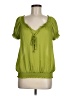 Apt. 9 100% Polyester Green Short Sleeve Blouse Size M (petite) - photo 1