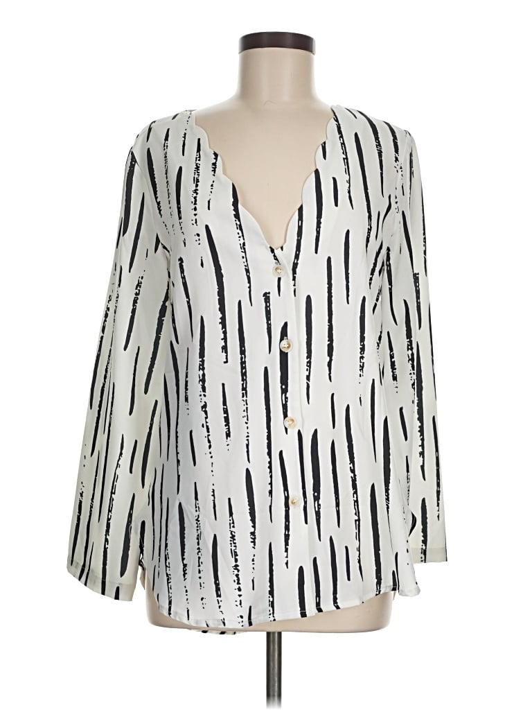 Pre-owned Noracora Long Sleeve Blouse In Silver