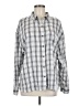 SO Checkered-gingham Silver Long Sleeve Button-Down Shirt Size M - photo 1