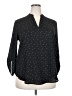 Lush 100% Polyester Polka Dots Black Long Sleeve Blouse Size XXL - photo 1