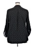 Lush 100% Polyester Polka Dots Black Long Sleeve Blouse Size XXL - photo 2