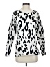 Something Navy Animal Print White Pullover Sweater Size XS - photo 1