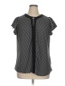 Vintage Rose Stripes Black Short Sleeve Blouse Size 1X - photo 1
