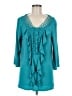 ANNTHONY Teal 3/4 Sleeve Blouse Size M - photo 1