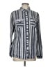 Love Potion 100% Polyester Stripes Gray Long Sleeve Blouse Size L - photo 1