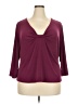 George Burgundy 3/4 Sleeve Top Size 22 - 24 - photo 1