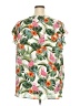 Cynthia Rowley TJX 100% Polyester Tropical Green Short Sleeve Blouse Size 3X - photo 2