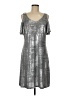 MSK Metallic Silver Cocktail Dress Size M - photo 1