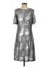MSK Metallic Silver Cocktail Dress Size M - photo 2