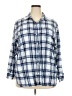Old Navy 100% Cotton Plaid Blue 3/4 Sleeve Button-Down Shirt Size XXL - photo 1