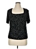 Ronni Nicole Stars Black Short Sleeve Top Size 1X - photo 1