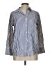 Assorted Brands Stripes Blue 3/4 Sleeve Button-Down Shirt Size L - photo 1