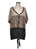 First Love Animal Print Brown Cardigan Size L - photo 1
