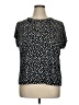 Notations Polka Dots Black Short Sleeve Top Size 1X - photo 1