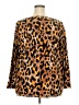 Westbound Animal Print Brown Long Sleeve Blouse Size 3X - photo 2