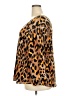 Westbound Animal Print Brown Long Sleeve Blouse Size 3X - photo 5