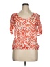 Dots 100% Polyester Orange Pink Short Sleeve Blouse Size XL - photo 1