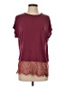 Eri + Ali Burgundy Short Sleeve Top Size XS - photo 1