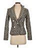 Ecru 100% Polyester Tweed Gray Blazer Size 2 - photo 1