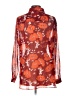 CAbi 100% Polyester Floral Red Long Sleeve Blouse Size L - photo 2