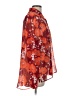 CAbi 100% Polyester Floral Red Long Sleeve Blouse Size L - photo 4