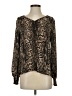 Worthington 100% Polyester Animal Print Brown Long Sleeve Blouse Size XS - photo 1
