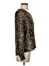 Worthington 100% Polyester Animal Print Brown Long Sleeve Blouse Size XS - photo 4