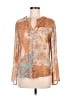 Lemon Grass Paisley Orange Long Sleeve Blouse Size M - photo 1