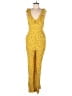 Love, Fire 100% Rayon Hearts Yellow Jumpsuit Size M - photo 1