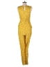 Love, Fire 100% Rayon Hearts Yellow Jumpsuit Size M - photo 2