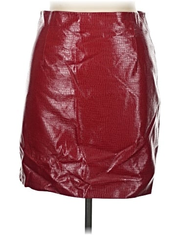 Porridge Faux Leather Skirt (view 1)