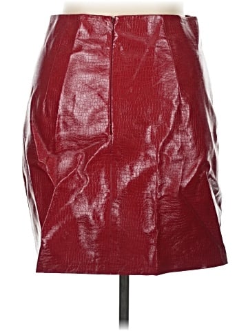 Porridge Faux Leather Skirt (view 2)