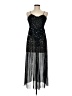 Shein 100% Polyester Stars Black Cocktail Dress Size 6 - photo 1
