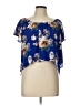 Peach Love 100% Polyester Blue Short Sleeve Blouse Size L - photo 1