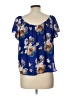 Peach Love 100% Polyester Blue Short Sleeve Blouse Size L - photo 2