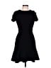 Aqua Solid Black Casual Dress Size L - photo 1