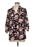 Justify 100% Polyester Floral Brown 3/4 Sleeve Blouse Size M - photo 1