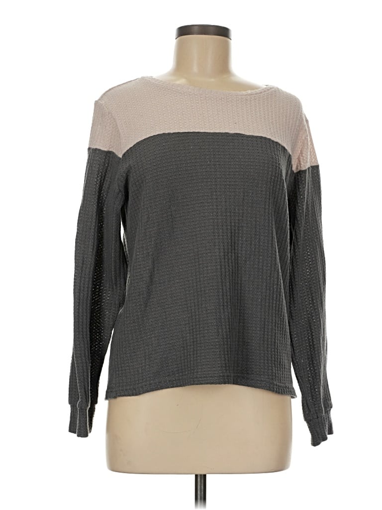 Pre-owned Shein Long Sleeve T-shirt In Gray