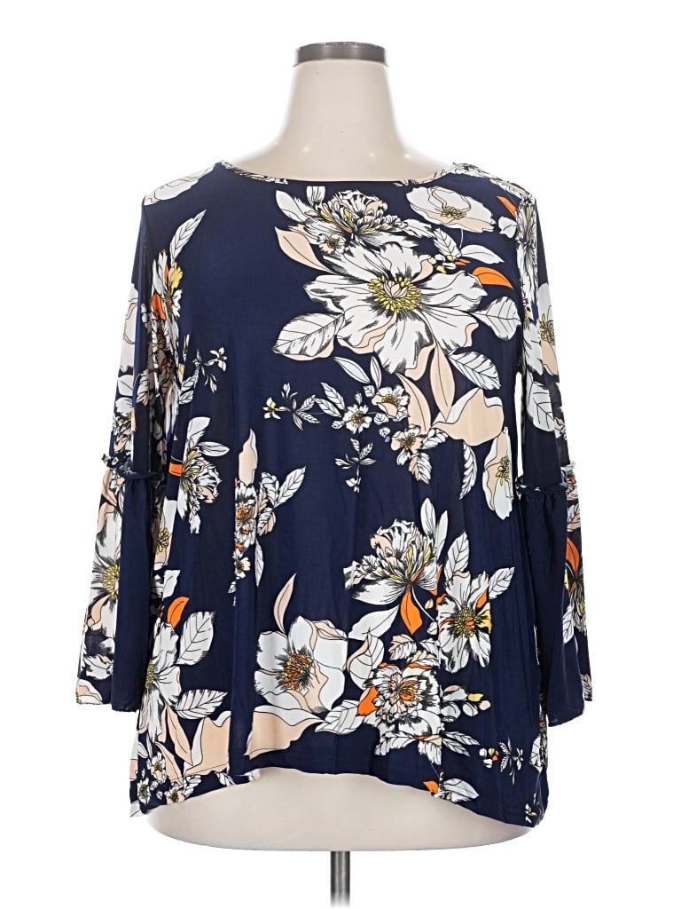 Pre-owned Ace Fashion 3/4 Sleeve T-shirt In Blue