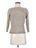 Joie de Renee Metallic Silver Silk Pullover Sweater Size S - photo 1