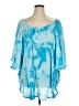 Step in Style 100% Rayon Blue 3/4 Sleeve Blouse Size 1X - photo 1