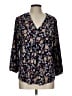TWO by Vince Camuto Blue 3/4 Sleeve Blouse Size L - photo 1