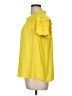 Current Air 100% Polyester Yellow Short Sleeve Blouse Size M - photo 5