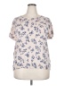 Yessica 100% Viscose Ivory Pink Short Sleeve Blouse Size EU 46 / US 16 - photo 1