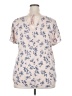 Yessica 100% Viscose Ivory Pink Short Sleeve Blouse Size EU 46 / US 16 - photo 2