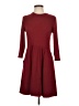 Alya Solid Burgundy Casual Dress Size S - photo 1