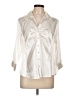 Blue Diamond Metallic Ivory 3/4 Sleeve Blouse Size L - photo 1