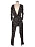 Veronica M. Animal Print Black Jumpsuit Size S - photo 1
