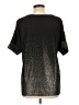 New Directions Metallic Black Short Sleeve Blouse Size L - photo 2