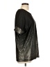 New Directions Metallic Black Short Sleeve Blouse Size L - photo 4